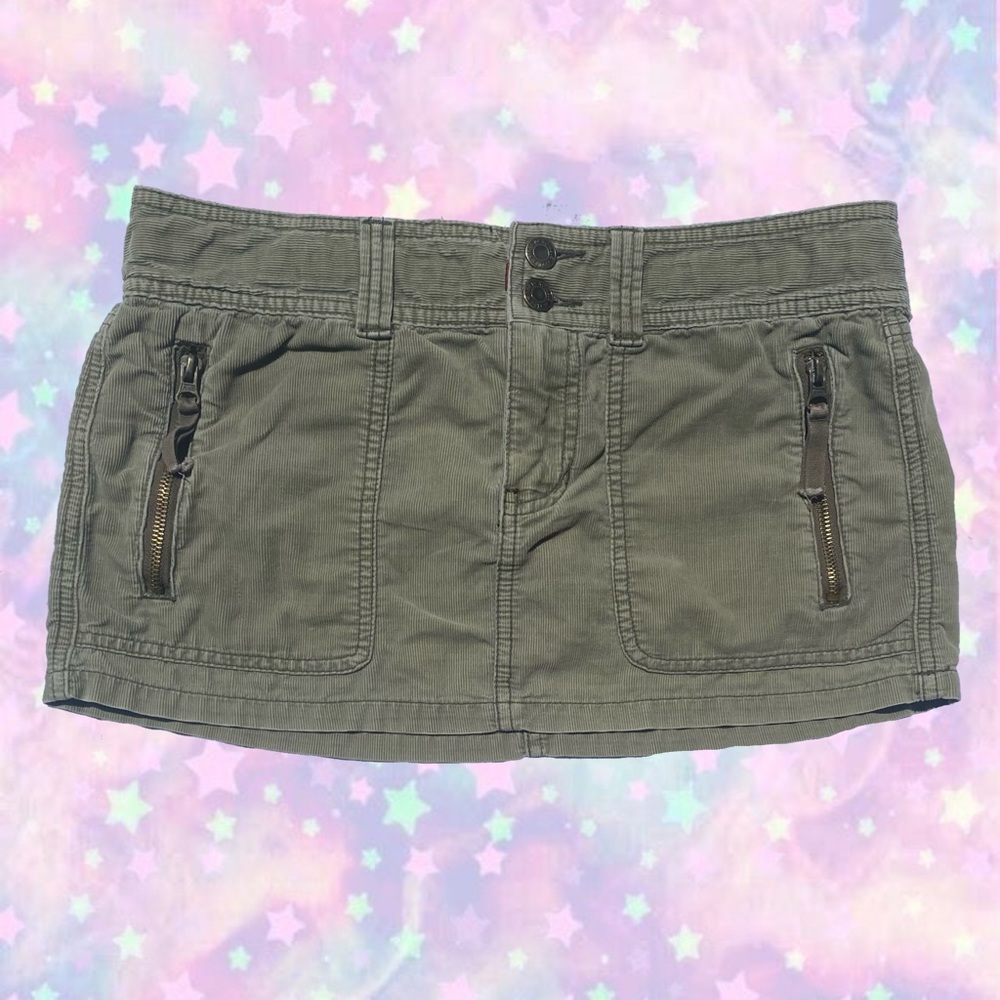Vintage 2000s Abercrombie and Fitch size 2 mini army green skirt